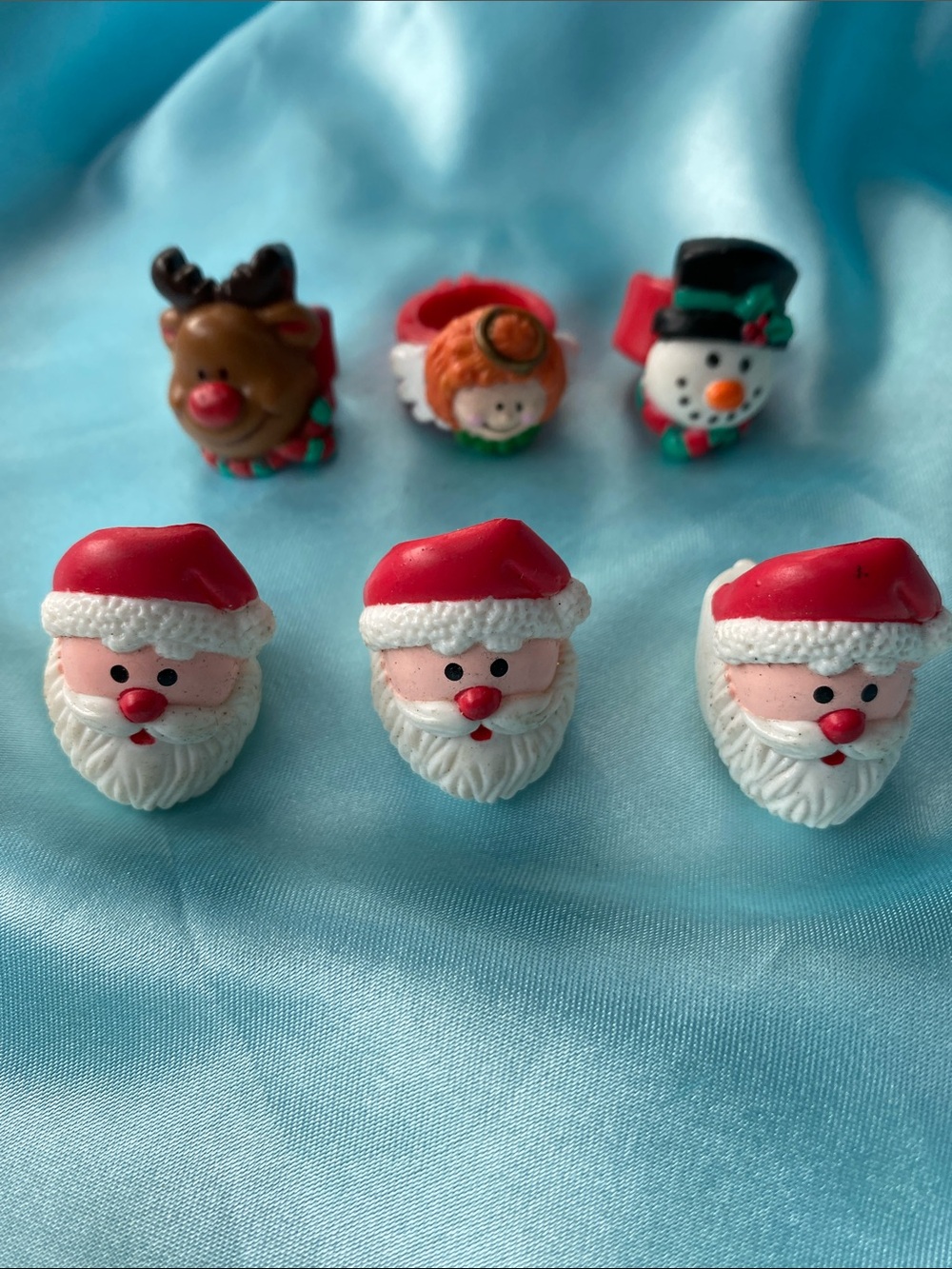 Vintage RUSS plastic Christmas rings